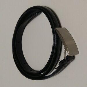 Coldwater Creek Black Narrow Textured Belt Size M 32-36 #W-783